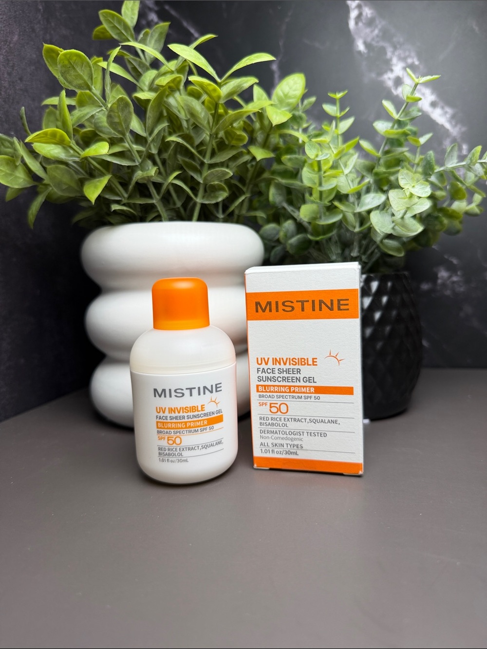 Mistine UV Invisible Face Sheer Sunscreen Gel SPF 50 - Orange & White